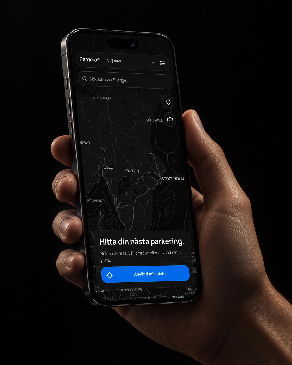 Parqera-appen på en iPhone